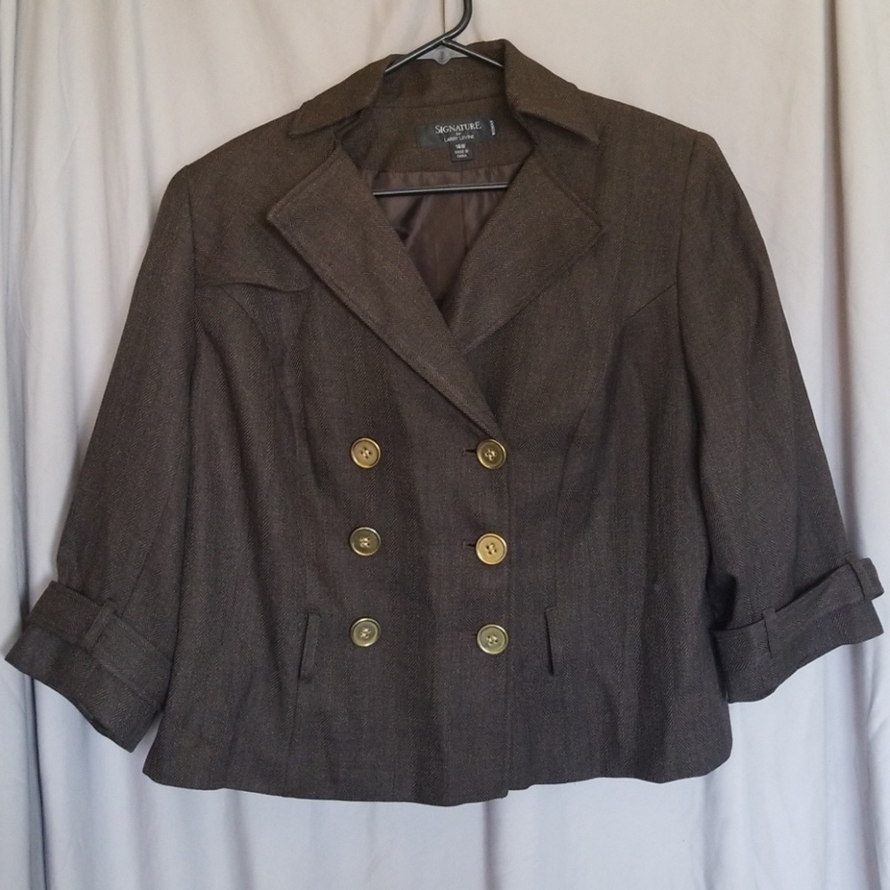 Signature by Larry Levine 3 1/4 sleeve Blazer